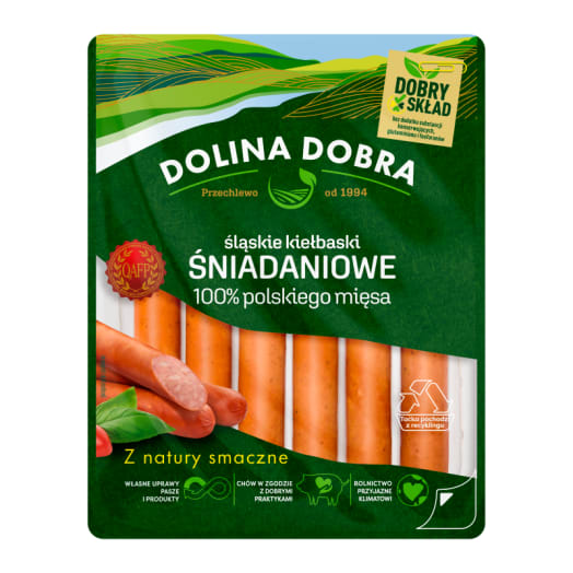 DOLINA DOBRA Śląskie kiełbaski śniadaniowe 100% mięsa