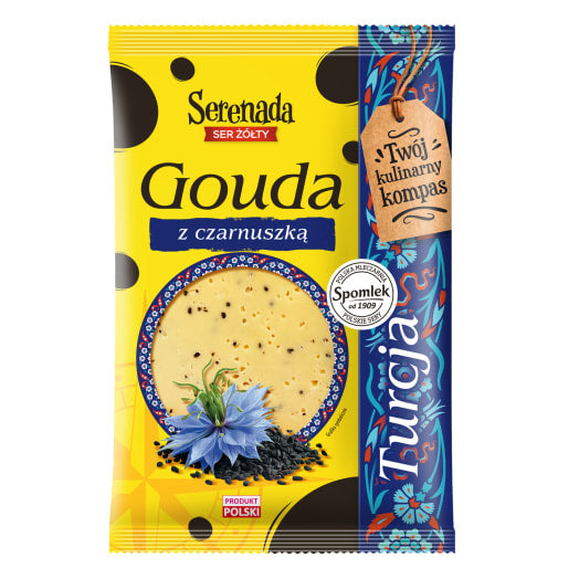 SERENADA Ser żółty Gouda z czarnuszką w plastrach