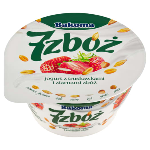 BAKOMA 7 zbóż Jogurt z truskawkami i ziarnami zbóż