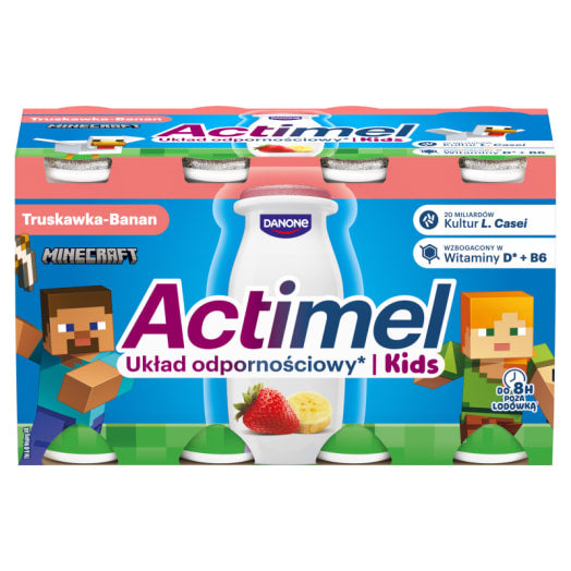Actimel Kids Napój jogurtowy o smaku truskawkowo-bananowym (8 szt.)