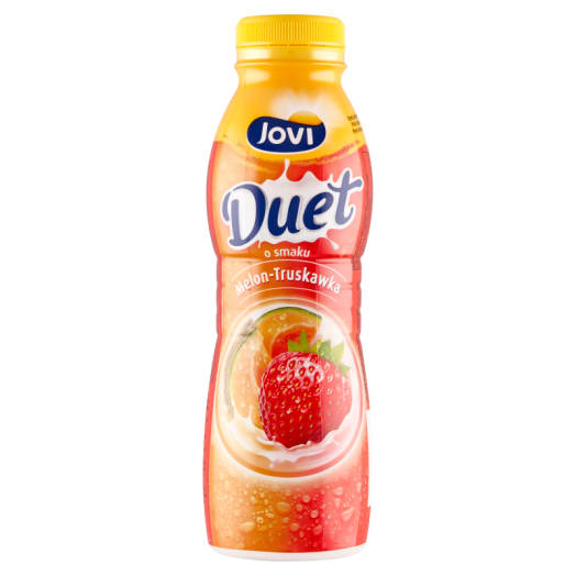 JOVI Duet Napój jogurtowy o smaku melon-truskawka